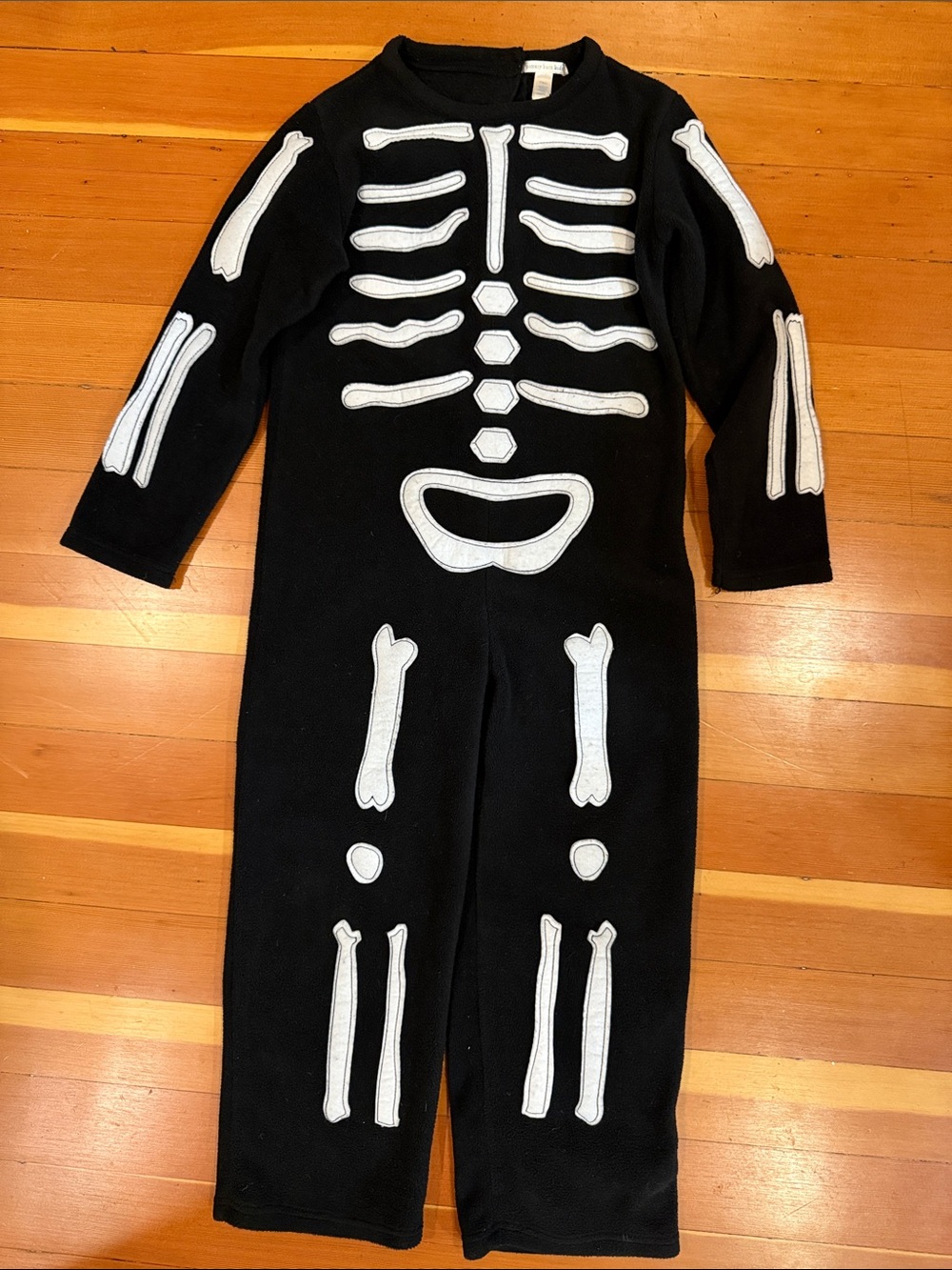 Pottery barn kids fleece skeleton one piece